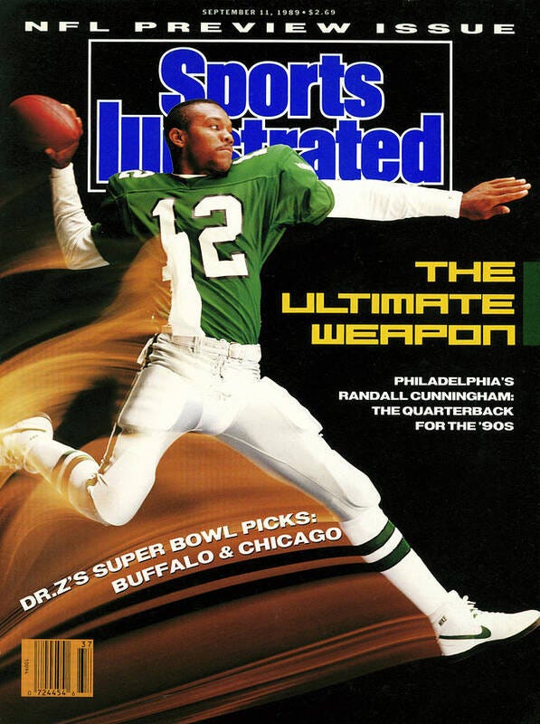 Buffalo Poster featuring the photograph Philadelphia Eagles Qb Randall Cunningham, 1989 Nfl Sports Illustrated Cover by Sports Illustrated