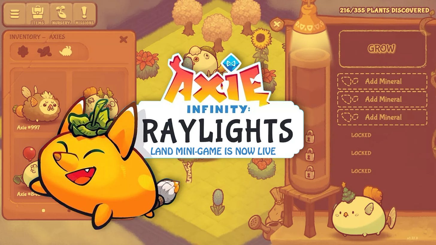 Raylights: First Axie Infinity Land Mini-game is Now Live!