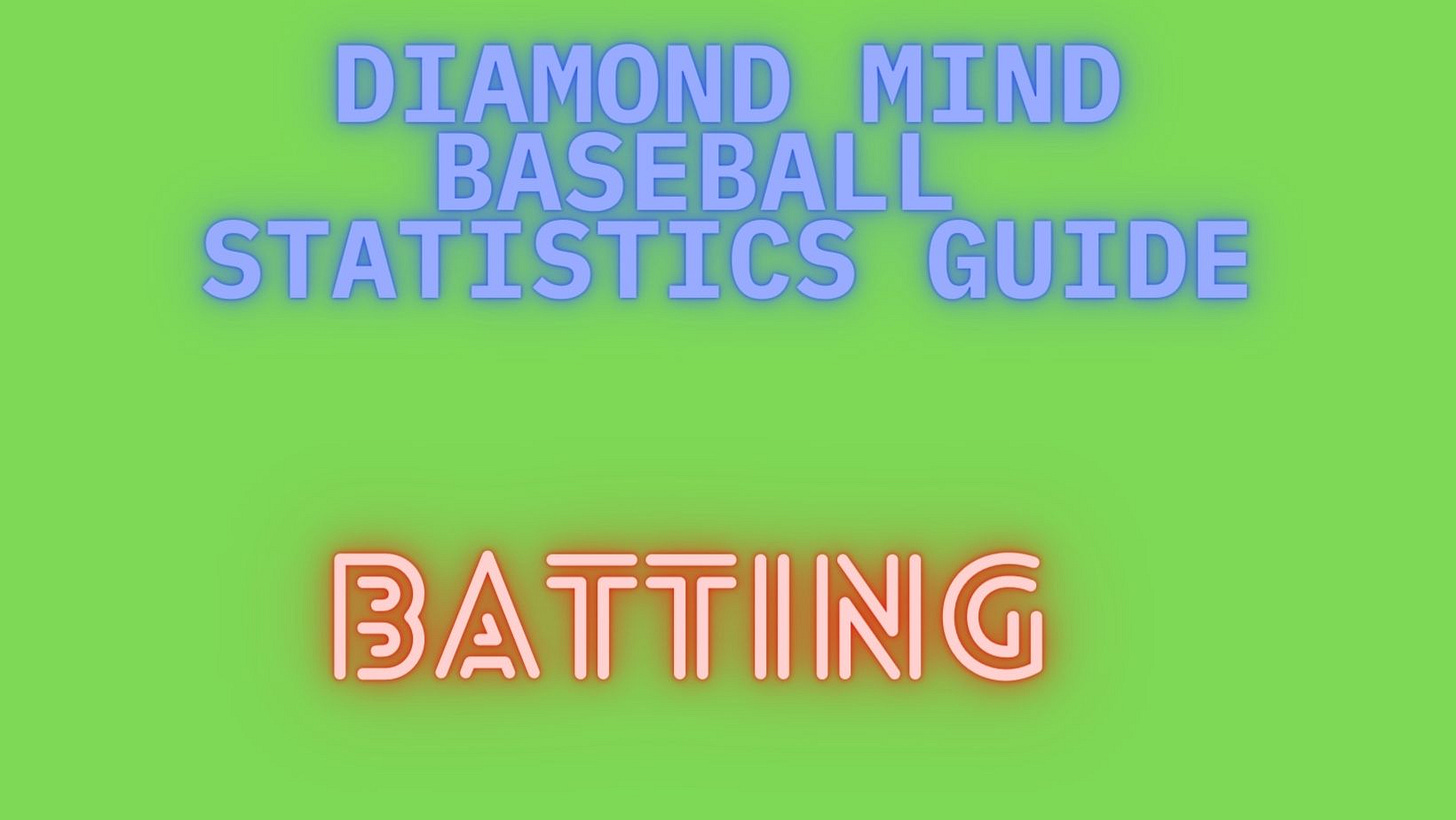 Diamond Mind Baseball Statistics Guide Team Batting