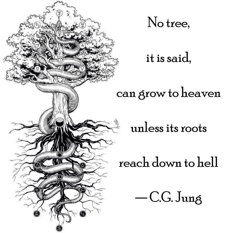 No tree, it is said, can grow to heaven..." Carl Jung [960x960] :  r/QuotesPorn