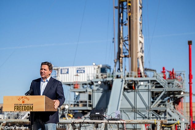 Announcement came the same day Ron DeSantis was in Texas to announce his energy policy