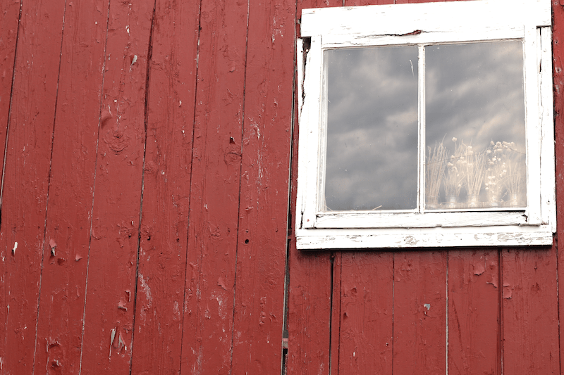 Barn Window Reflection