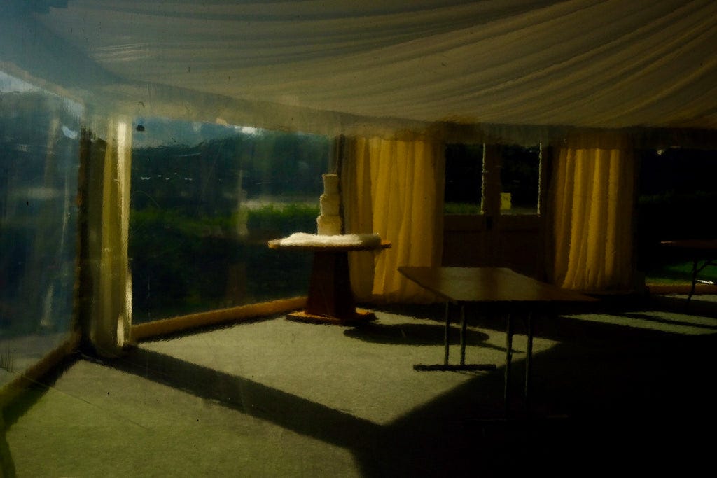 moody image of sunlight in an event space