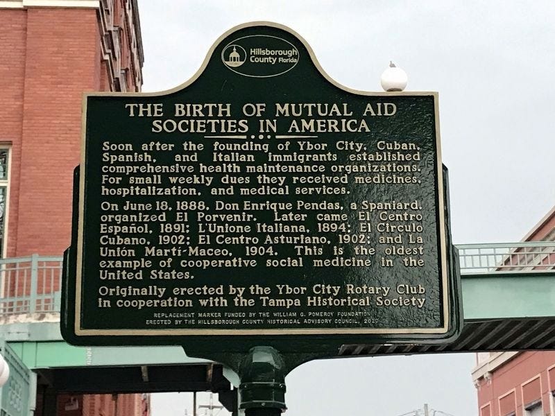 The Birth of Mutual Aid Societies in America Historical Marker