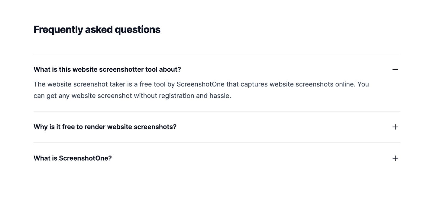 A Screenshot of the FAQ