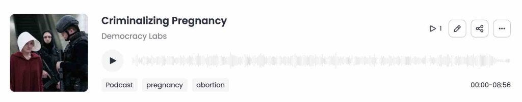 Criminalizing Pregnancy. Listen to this 9 minute podcast.