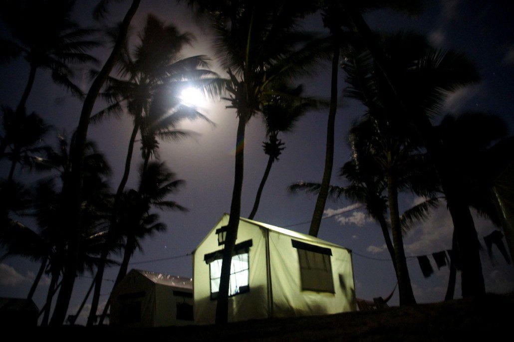 Full moon on Half Moon Caye