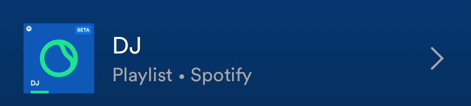 Screenshot of Spotify's DJ feature