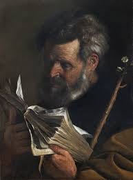 Saint Joseph Reading A Book And Holding A Flowering Staff by Pier Francesco  Mola - Artvee