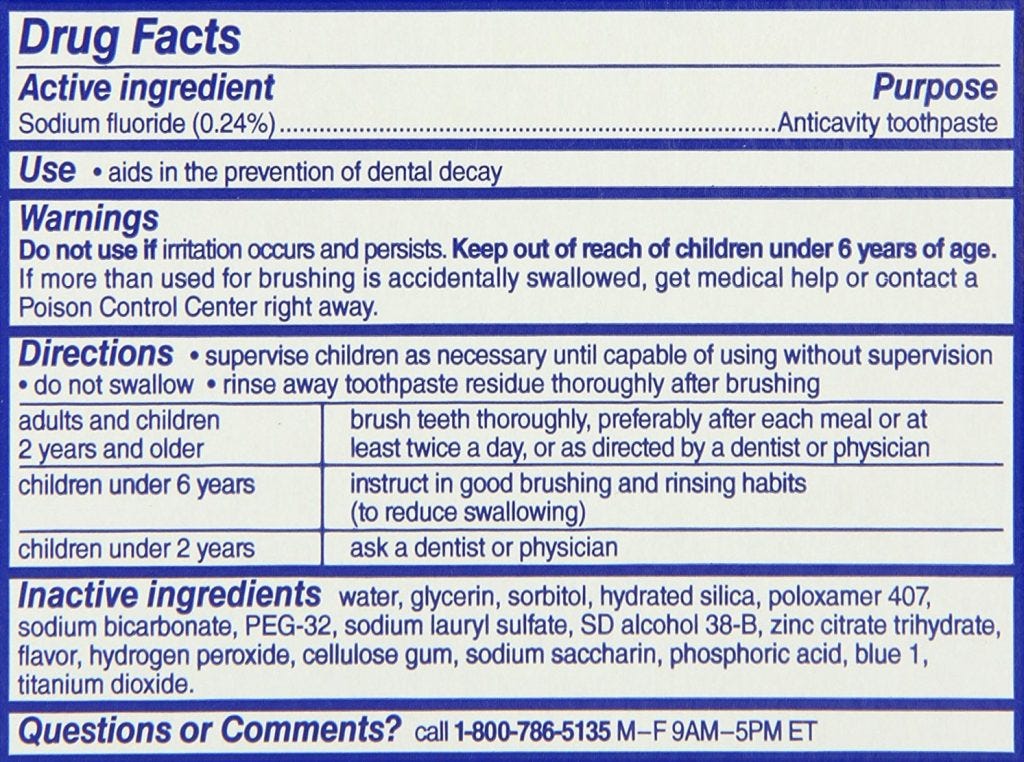 AVFC toothpaste label