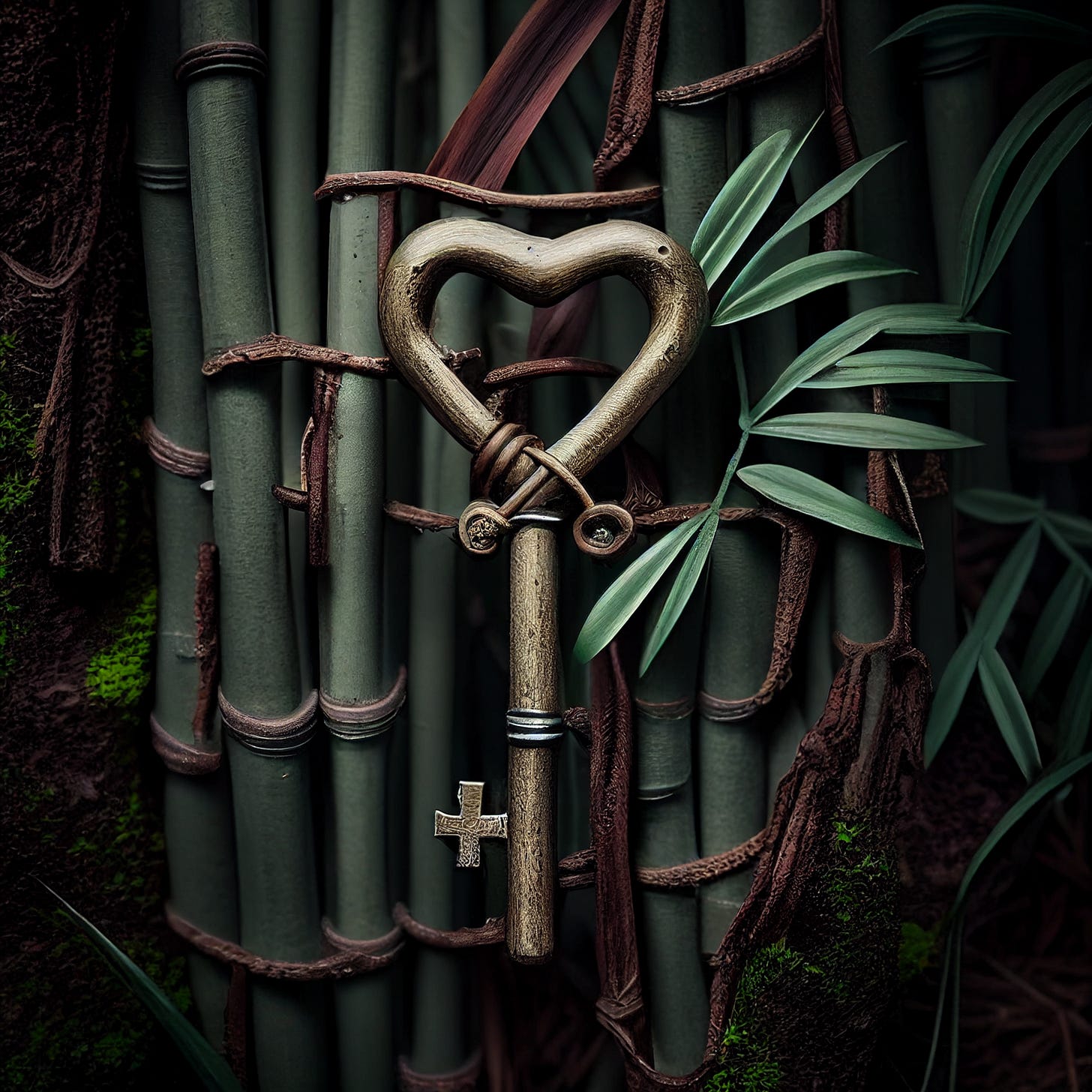 Heart Shaped Key, Symbol of Trust, created on Midjourney