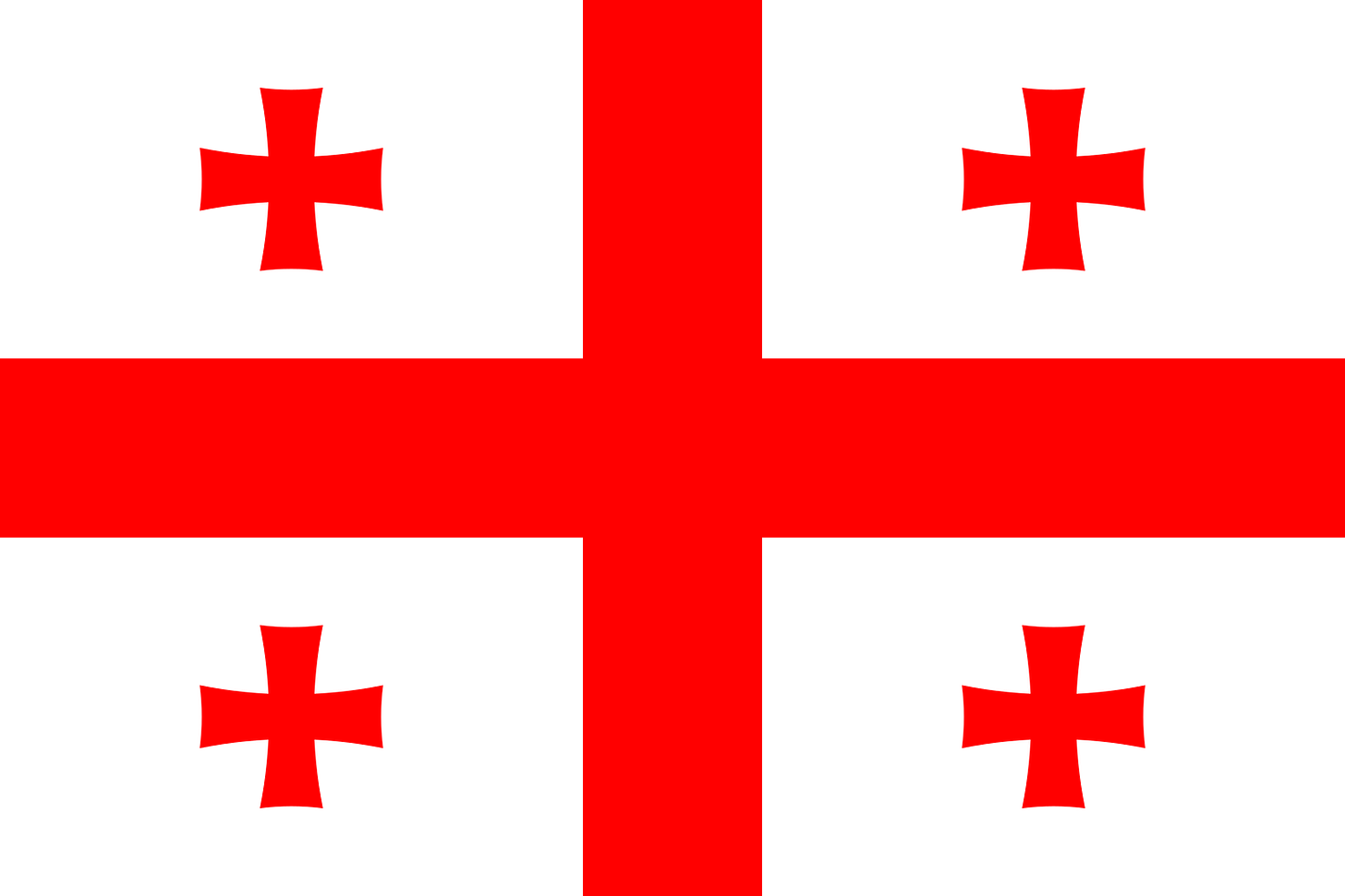 A red cross on a white field with a smaller red cross in each quadrant