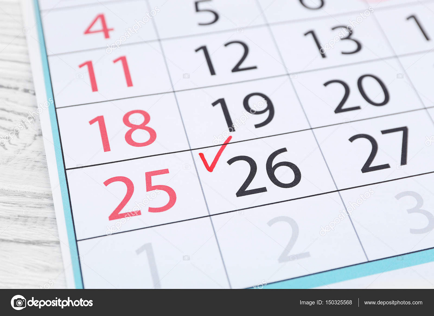 Check mark in calendar — Stock Photo © belchonock #150325568