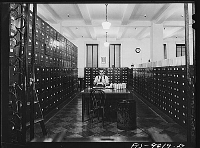 New York Times’ morgue, date unknown. Photo courtesy Library of Congress