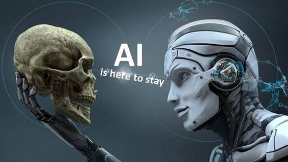 A robot and a human skull

AI-generated content may be incorrect.