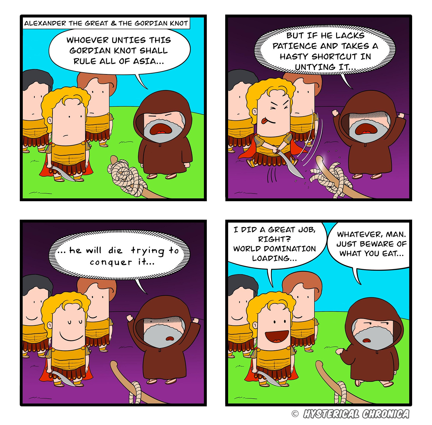 Alexander the Great and the Gordian Knot [OC] : r/comics