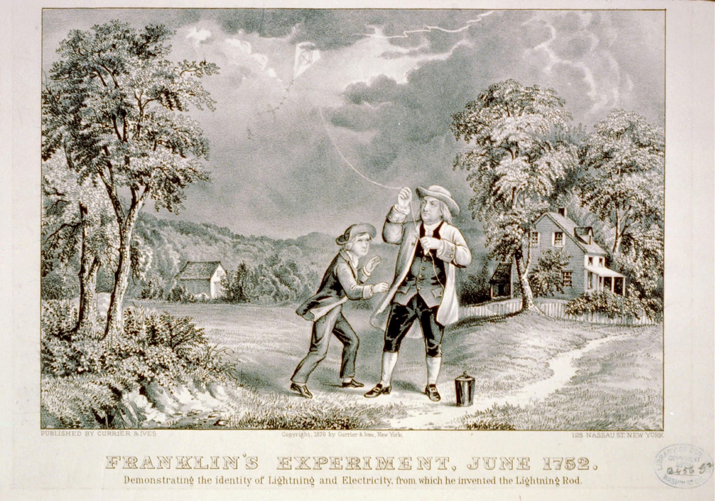File:Benjamin Franklin Lightning Experiment 1752.jpg - Wikimedia Commons