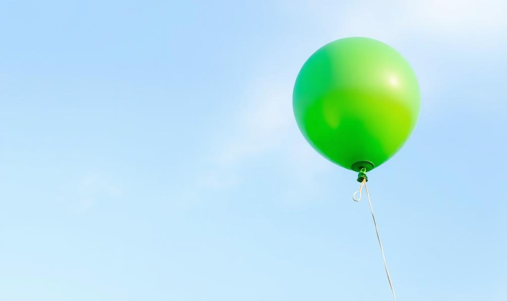 green balloon in sky