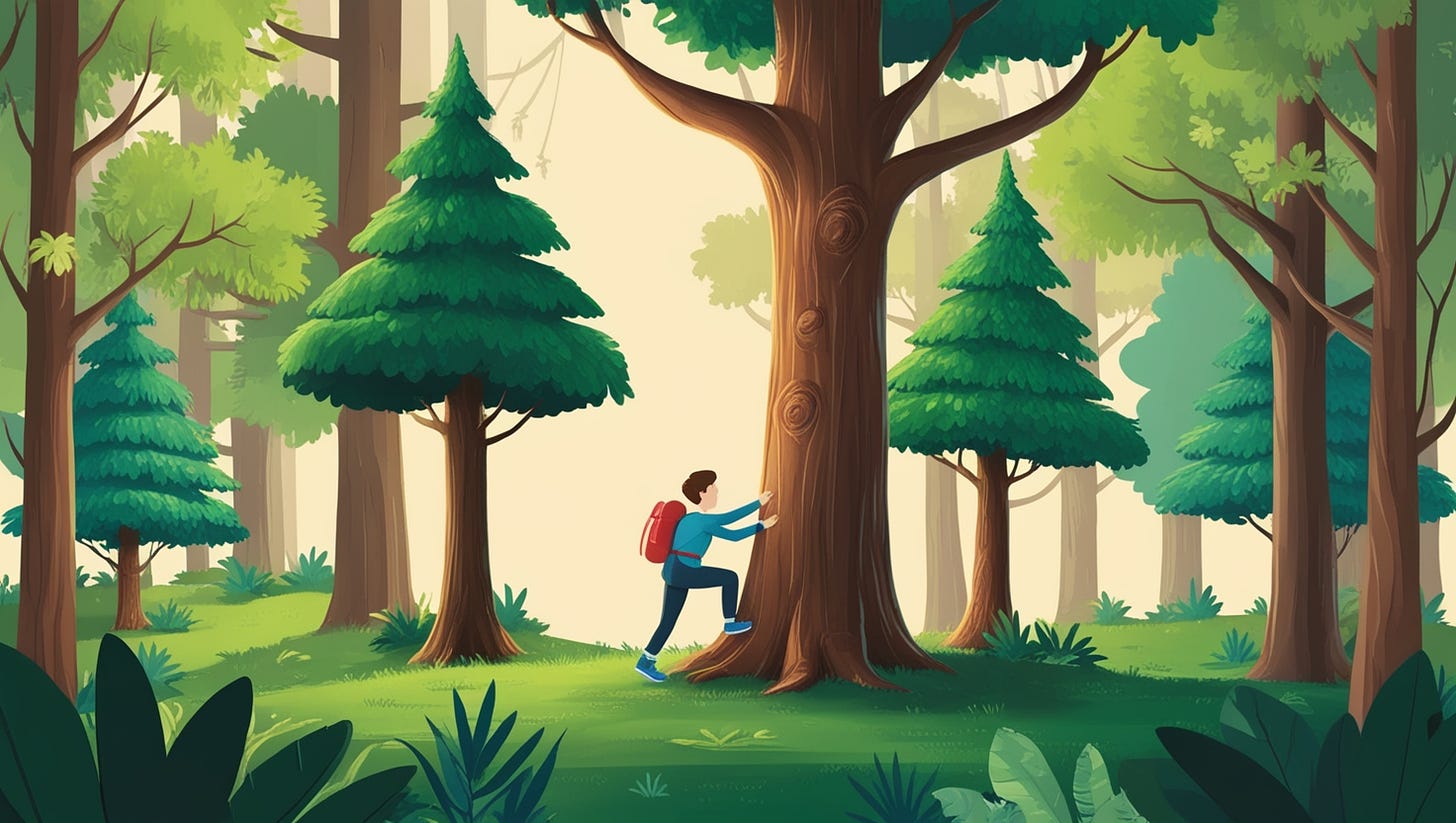 Imagine you’re in a forest, surrounded by trees (not the leafy ones, we’re talking about data structure trees!). No need for hiking boots, though—you won’t get lost 😂. This forest is virtual, and the only thing we’re climbing is knowledge! Ready? Let’s dive into the wild world of Tree Data Structures. Add someone going to climb the tree