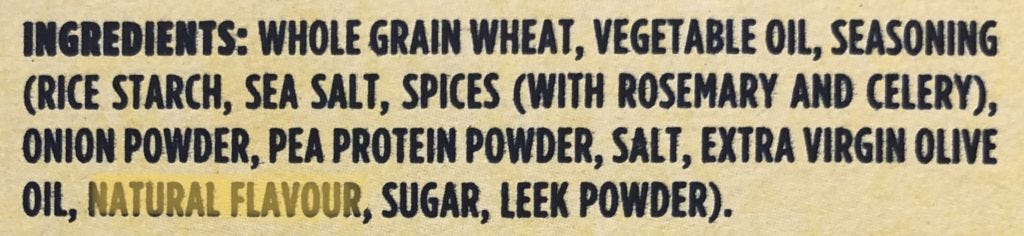 What are natural flavours and should you avoid them - nutrition label with natural flavours highlighted