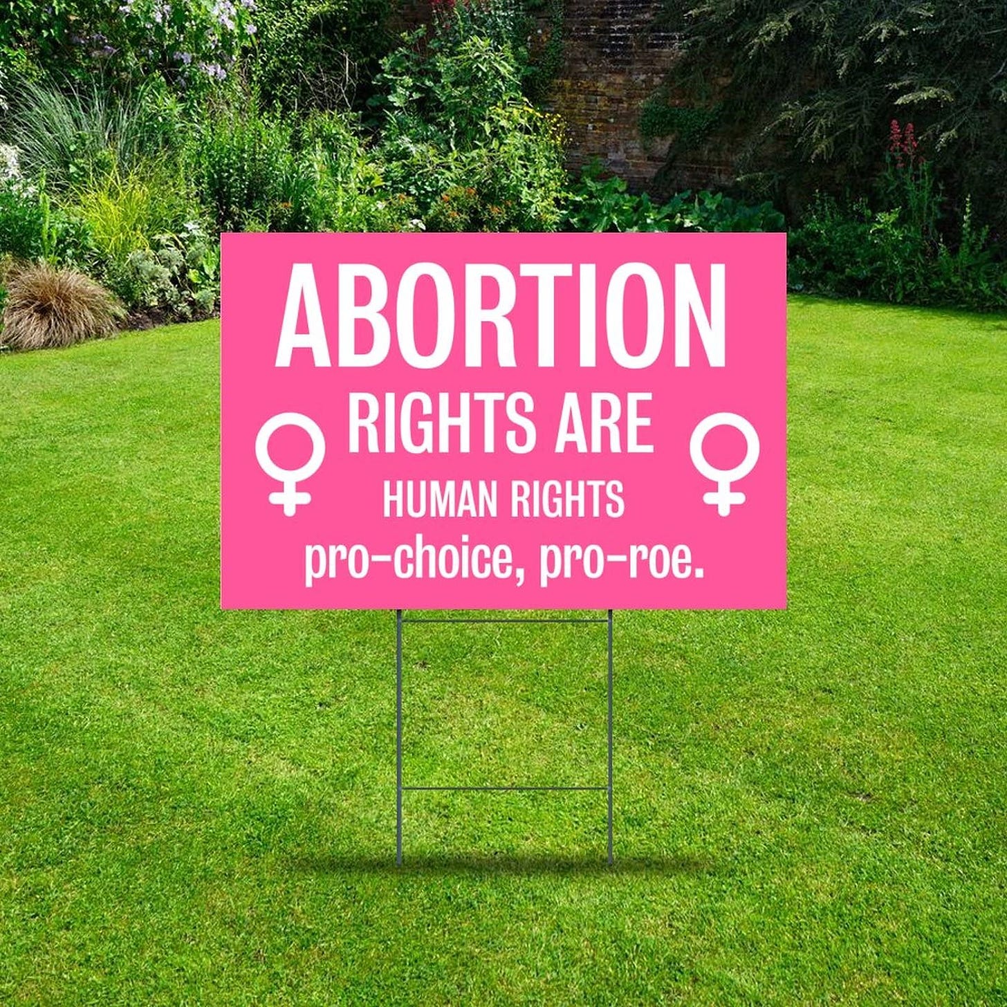 Abortion Rights are Human Rights Yard Sign Party Decorations Props for Rent  12x18 Custom Yard Signs with Stakes Pro Choice Women's Rights Plastic Lawn  ...