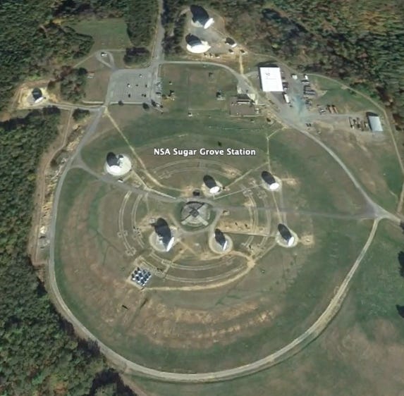 Google Earth view of NSA Sugar Grove Station