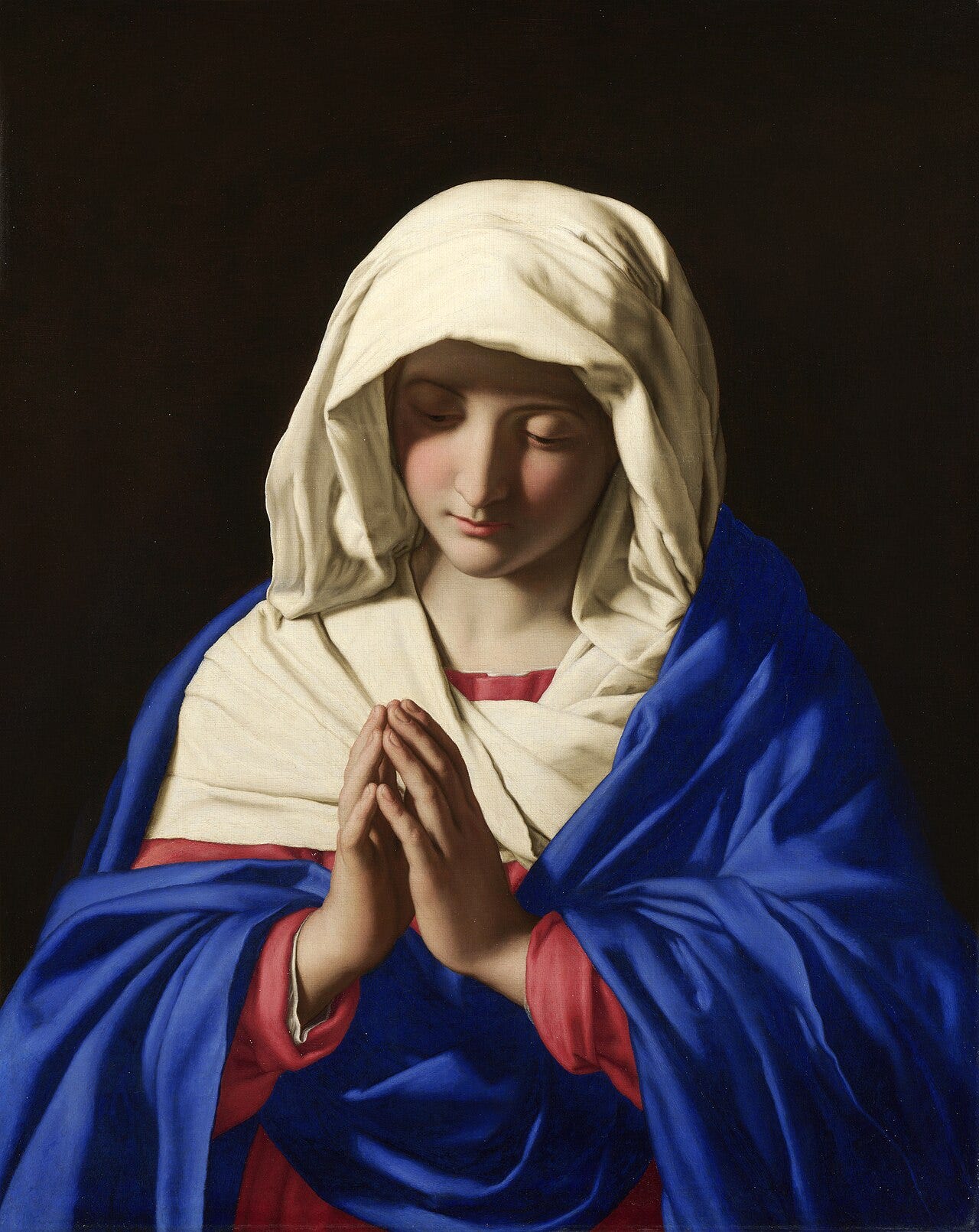 The Virgin in Prayer by Sassoferrato, 1640–1650. National Gallery, London.