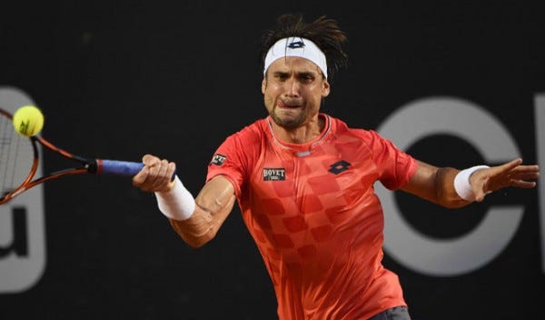 david ferrer slamming back ball for fabio fognini win rio open 2015