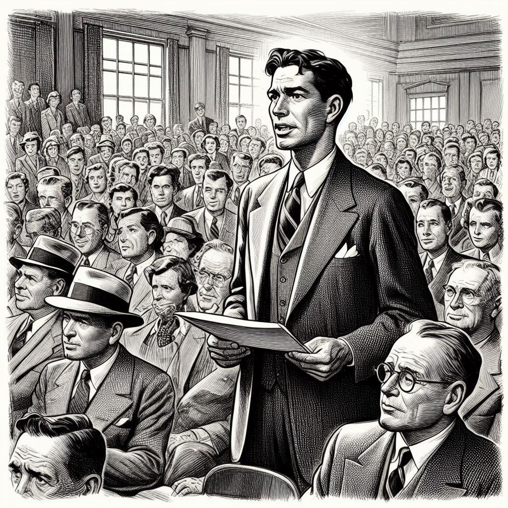 Man speaking in meeting