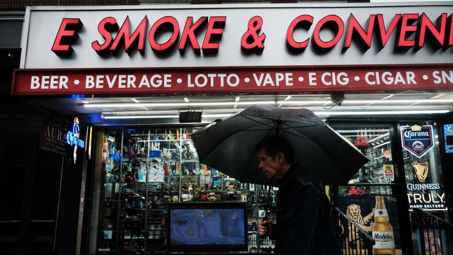 NEW YORK, NEW YORK - JUNE 16: Smoke shops stand in the East Village as authorities step up a crackdown on unlicensed smoke shops selling cannabis June 16, 2023 in New York City. The crackdown on illegal dispensaries comes after New York legalized recreational cannabis use in 2021 but only at approved stores that sell cannabis in a controlled and monitored environment. Since legalization, hundreds of businesses have opened across the city selling cannabis products illegally. Currently, about 10 legal pot sho
