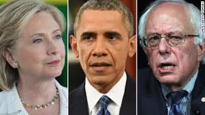 Image result for bernie sanders and obama and hillary