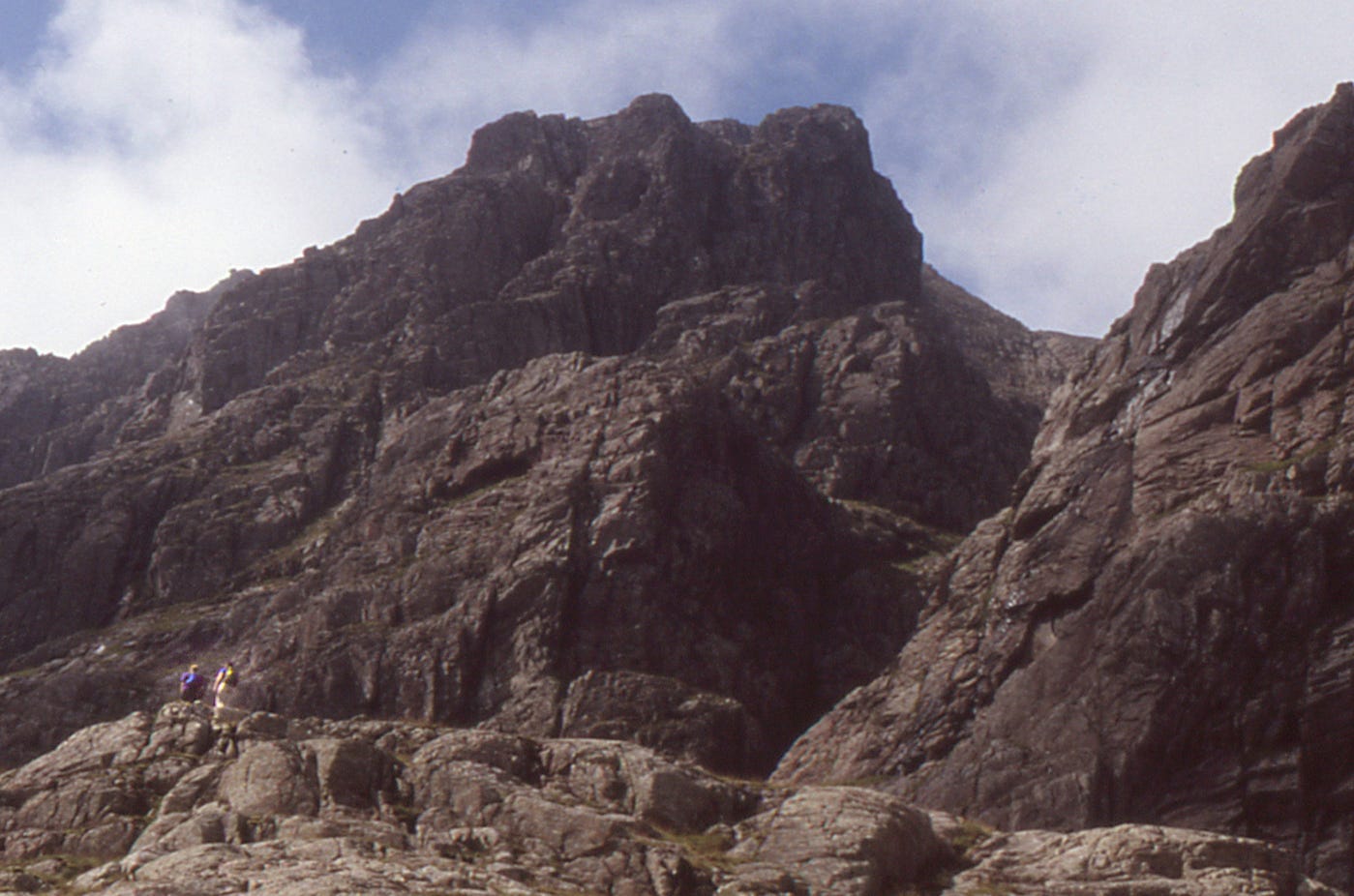 climbers below crag