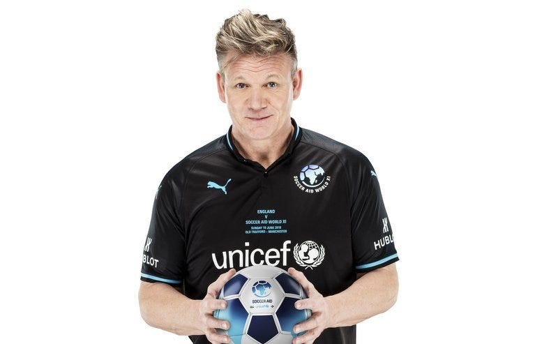 Chef Gordon Ramsay becomes first star to join Usain Bolt's Soccer Aid World  XI | Shoot - Shoot