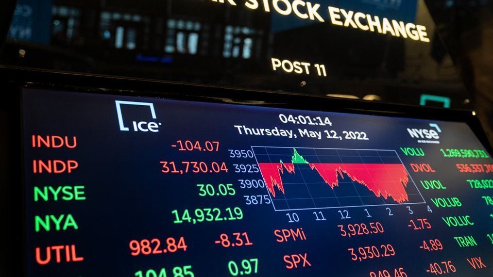 FILE - Screens display end-of-day trading results at the New York Stock Exchange on May 12, 2022, in New York. (AP Photo/John Minchillo, File)