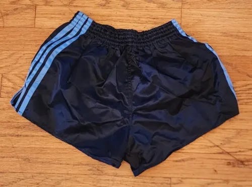 Adidas Vintage Running Shorts Mens Small S D5 Nylon Shiny Sports Gym Sprinter - Picture 1 of 5
