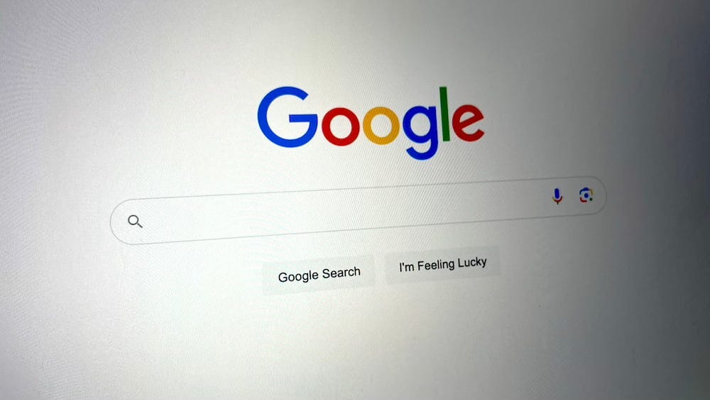 A screenshot of Google's search