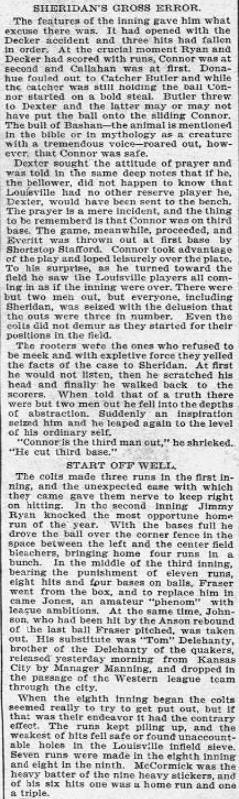 1897 Louisville Colonels Chicago Colts 36 7