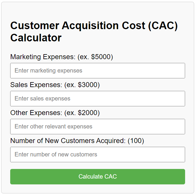 CAC Calculator - The Customer Success Cafe Newsletter
