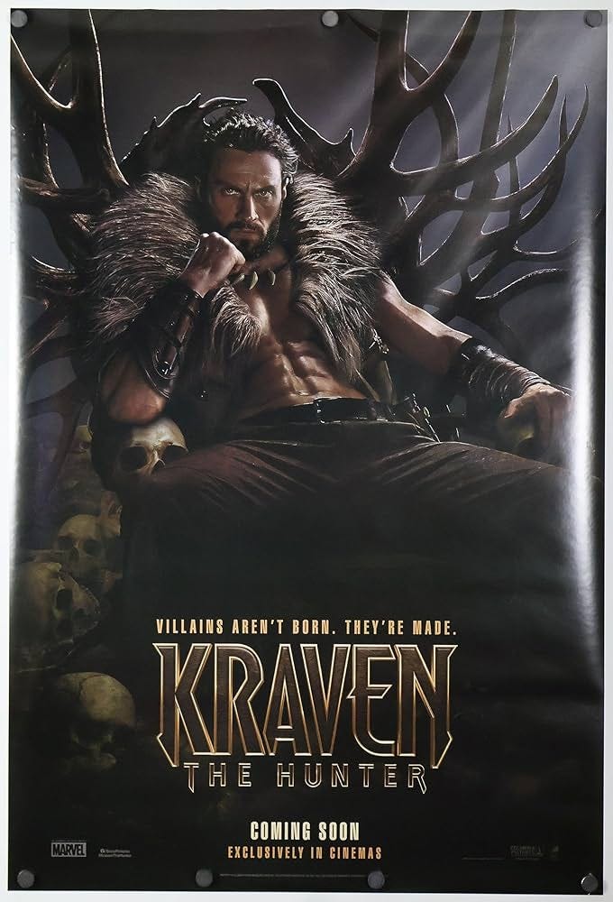 KRAVEN THE HUNTER MOVIE POSTER 2 Sided ORIGINAL 27x40 2023 Advance