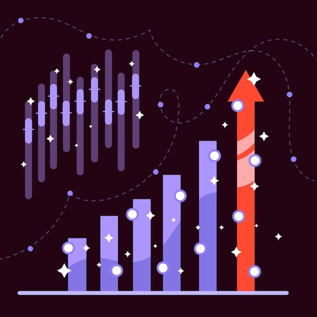 Hand drawn flat design stock market concept