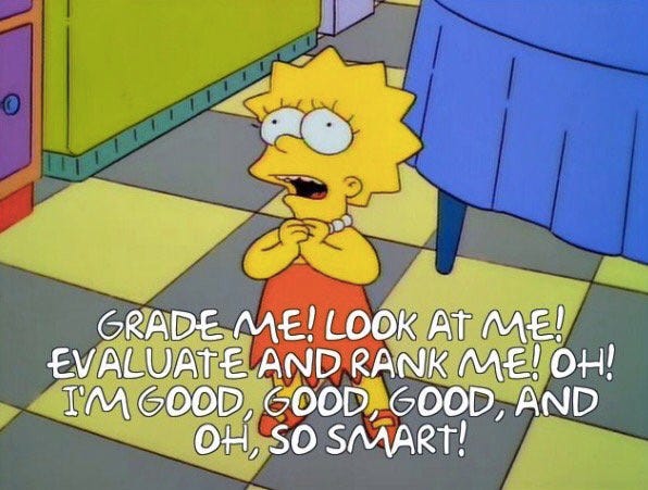 reactions on Twitter: "lisa simpson grade me look at me evaluate and rank  me oh I'm good good good and oh so smart https://t.co/GrxVf11pMJ" / Twitter
