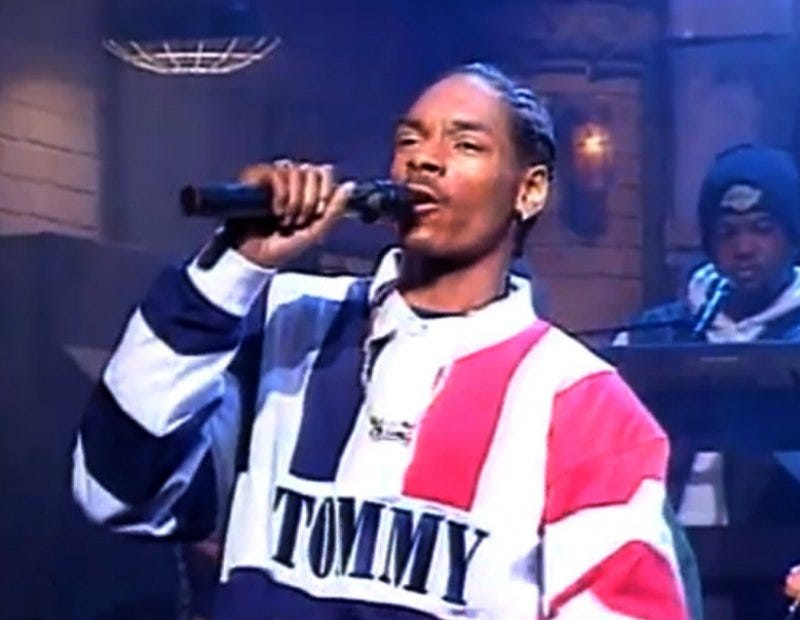 Complex Style on X: "Snoop Dogg wearing Tommy Hilfiger on SNL in 1994 was a  defining moment for the brand: https://t.co/j2XNpNgPeR  https://t.co/UZ0IBC1AlG" / X