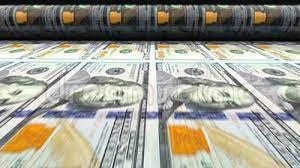US Dollars Printing Process. 100 USD Banknotes Printed by Press Machine.  Loop Stock Video - Video of exchange, investment: 170867185