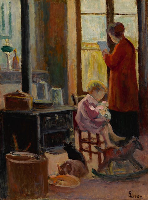 Maximilien Luce - MÈRE ET ENFANT DANS LA CUISINE