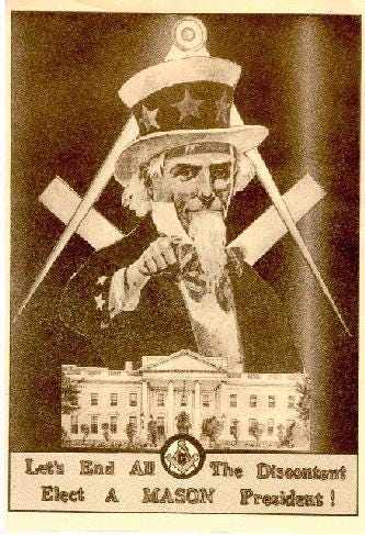 Old Masonic Advertisement, Elect A Mason President