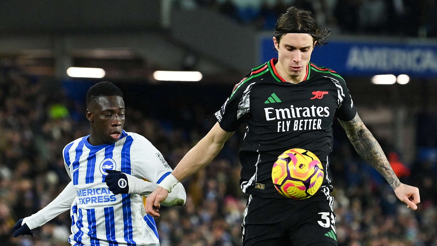 Arsenal player ratings vs Brighton: Ethan Nwaneri's a gem but Joao Pedro  steals more points from Gunners to give Mikel Arteta a real headache in  Premier League title race | Goal.com Australia