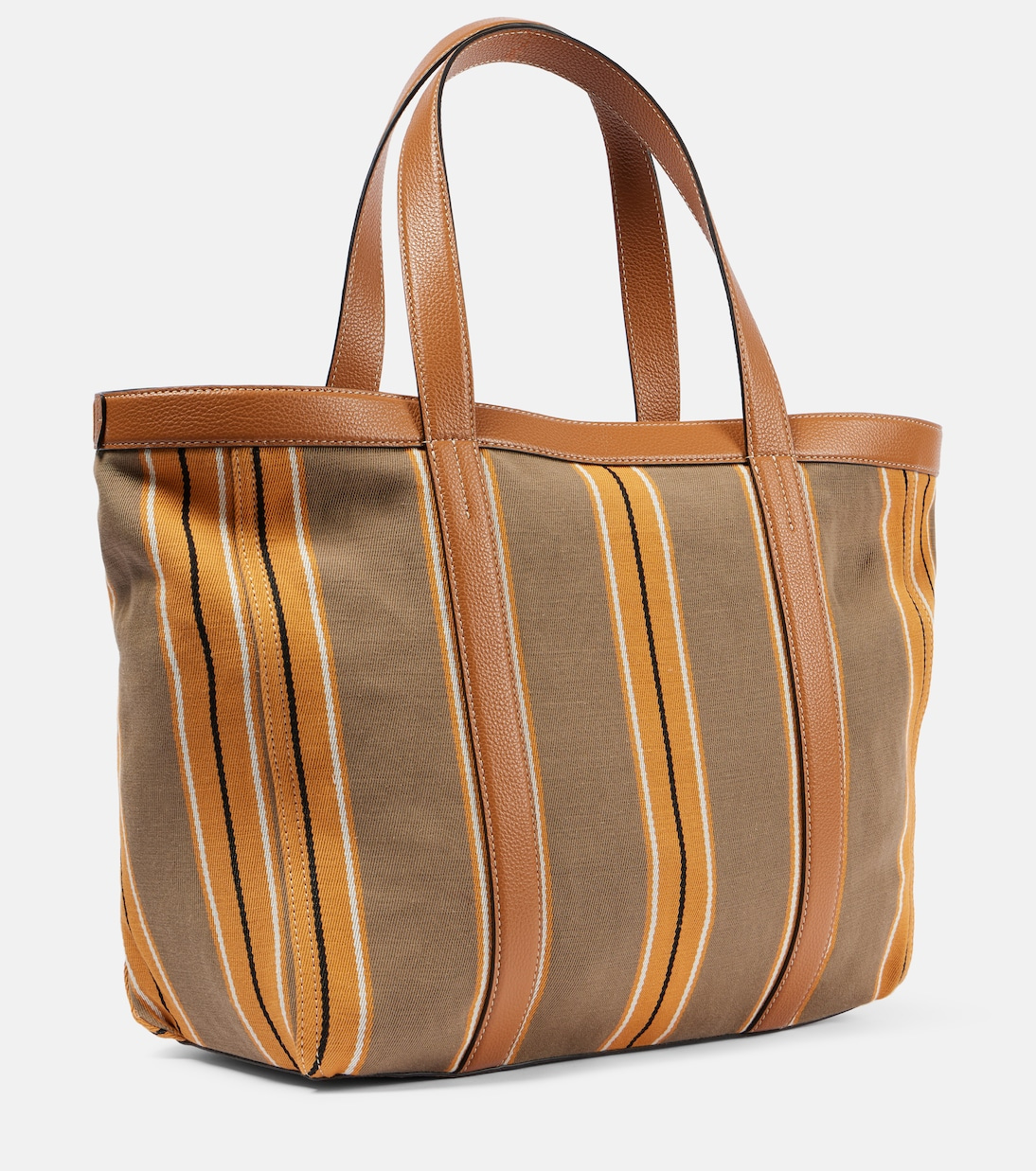 Leather-trimmed canvas tote bag | Toteme