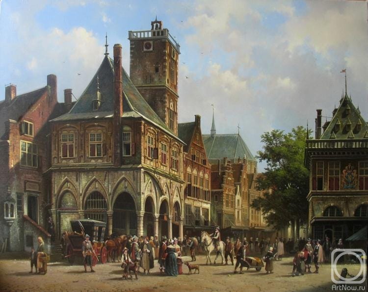 Painting «The Central Bank of Amsterdam, opened in 1609 in the old town  hall building» — buy on ArtNow.ru