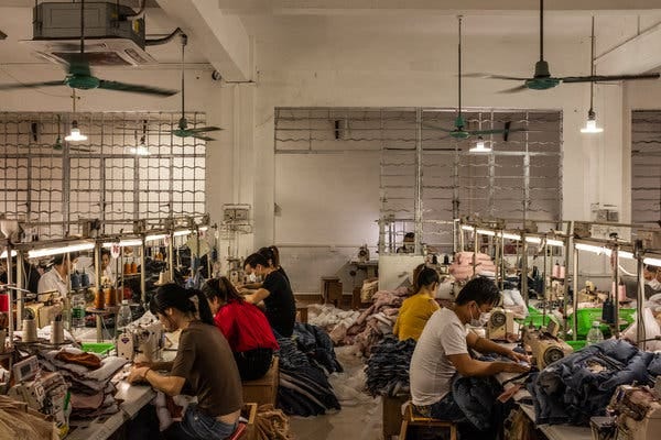 Garment factory workers in Guangzhou, China.