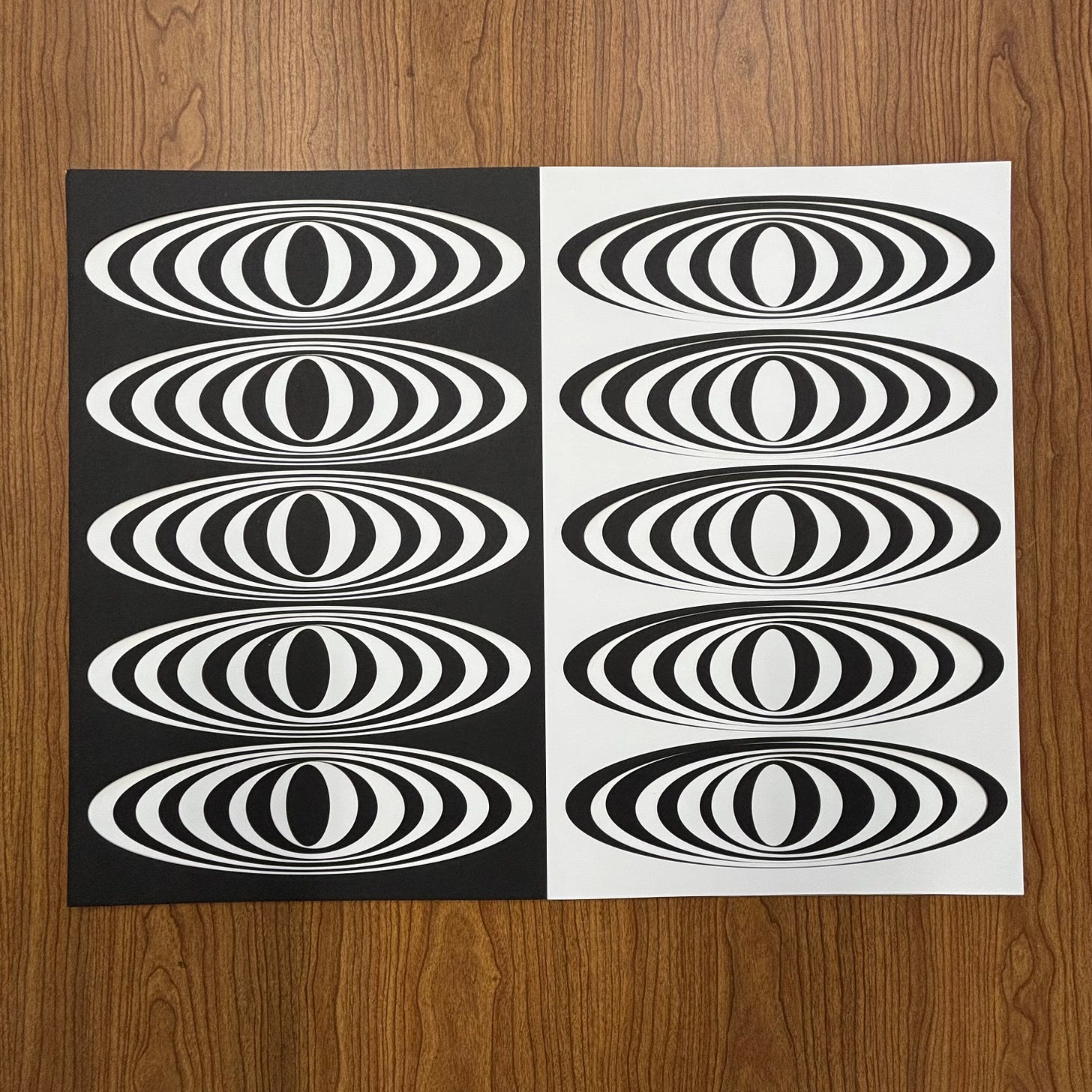 Plotter drawings and laser-cut paper reliefs comparison